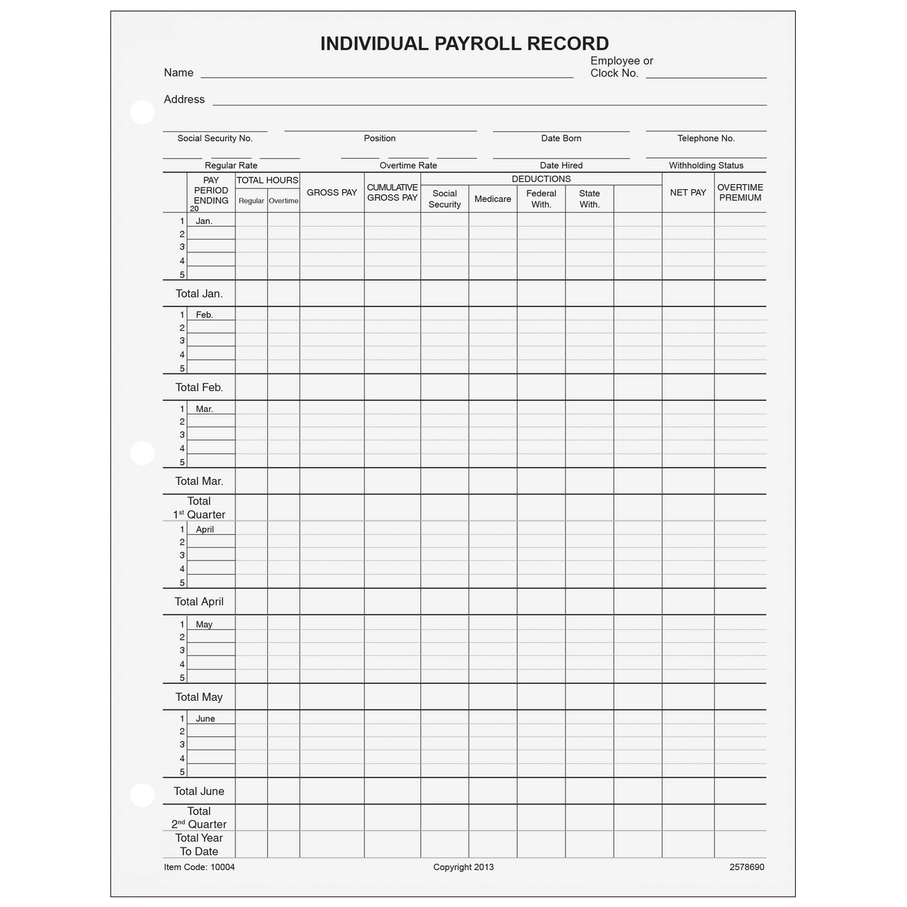 10004 Individual Payroll Record NelcoSolutions 10004 Individual Payroll Record NelcoSolutions