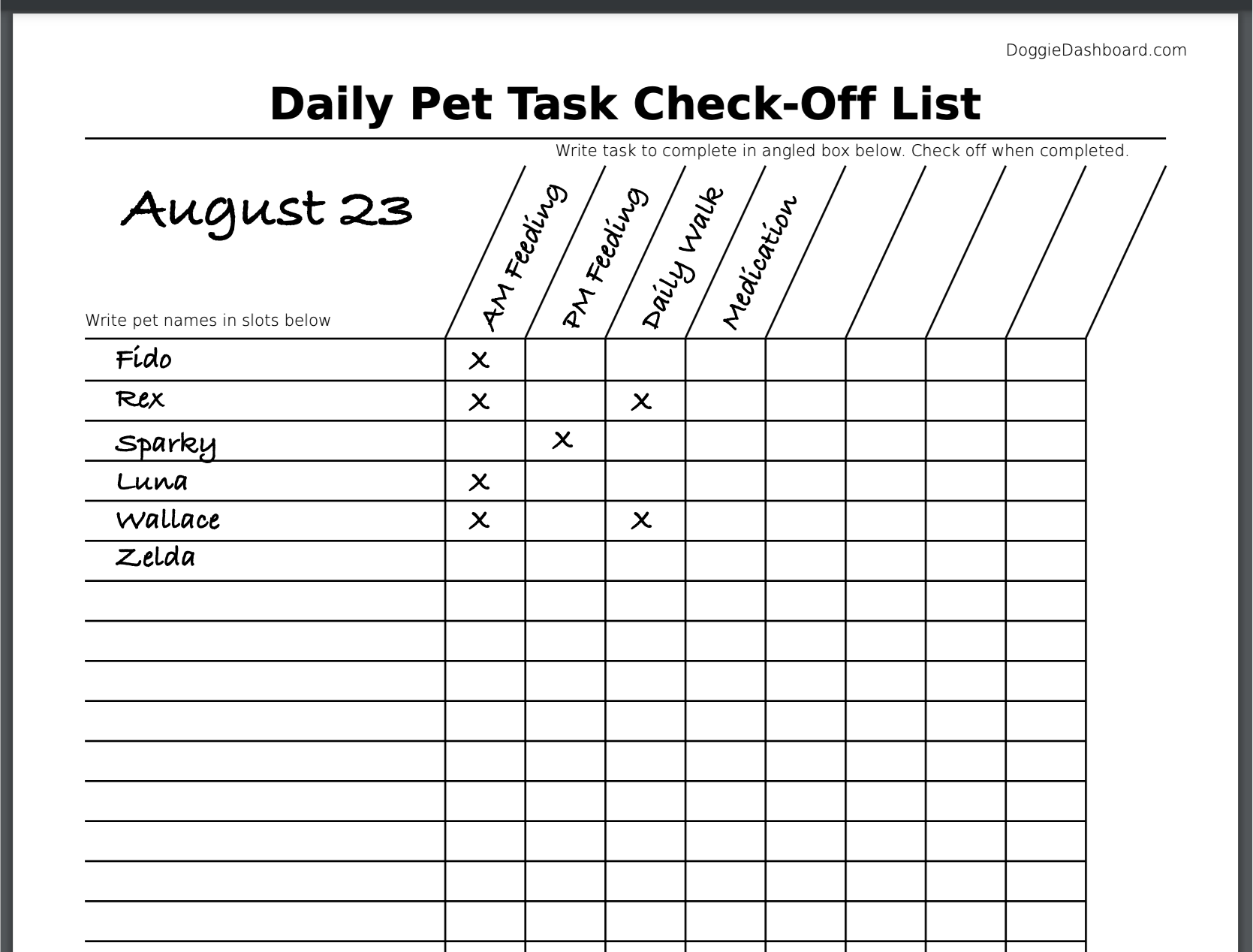 Daily Task Check List For Dog Daycares And Kennels Daily Task Check List For Dog Daycares And Kennels