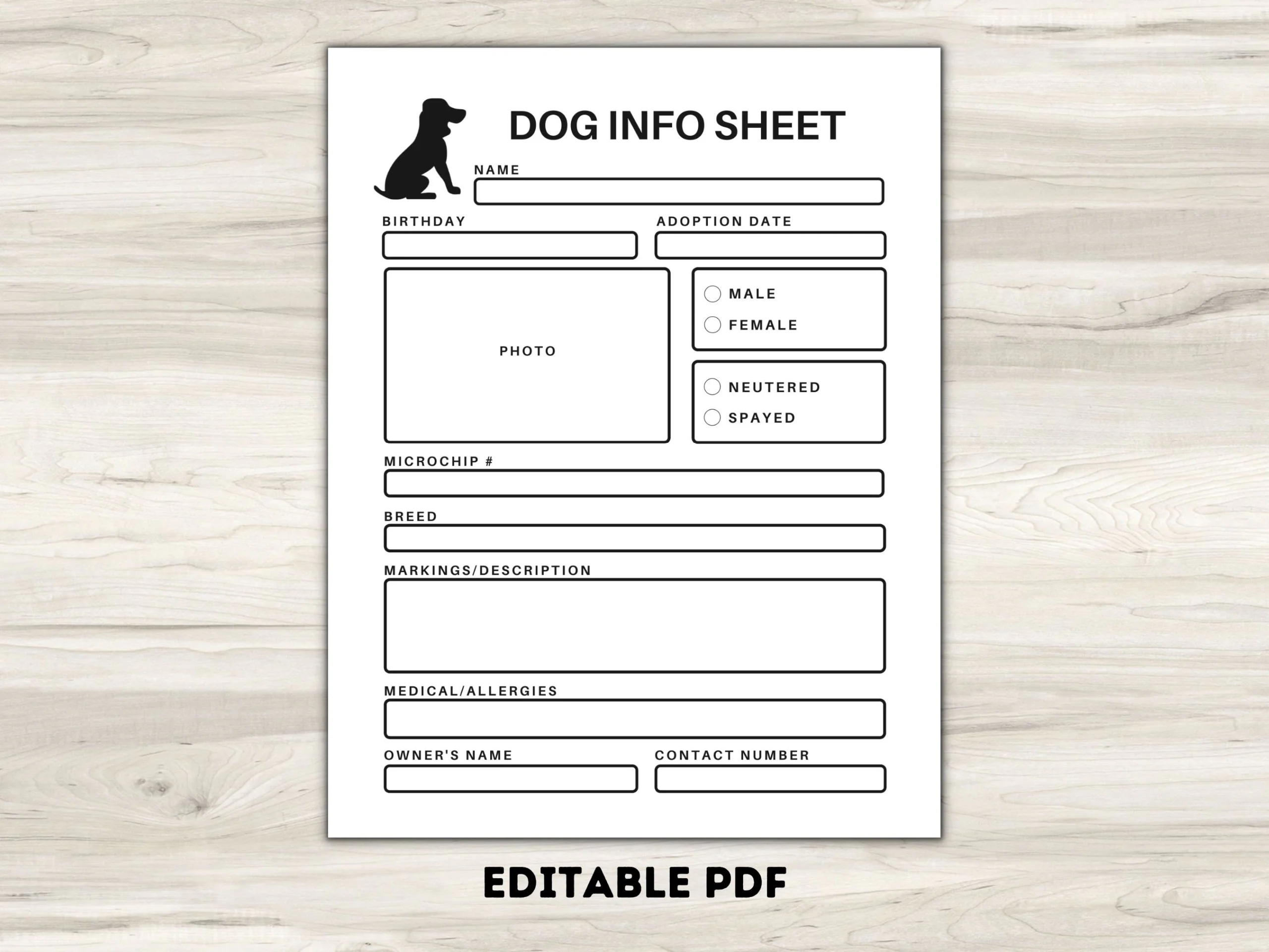Dog Care Sheet Pet Information Vet Sitter Notes editable PDF Etsy Dog Care Sheet Pet Information Vet Sitter Notes editable PDF Etsy