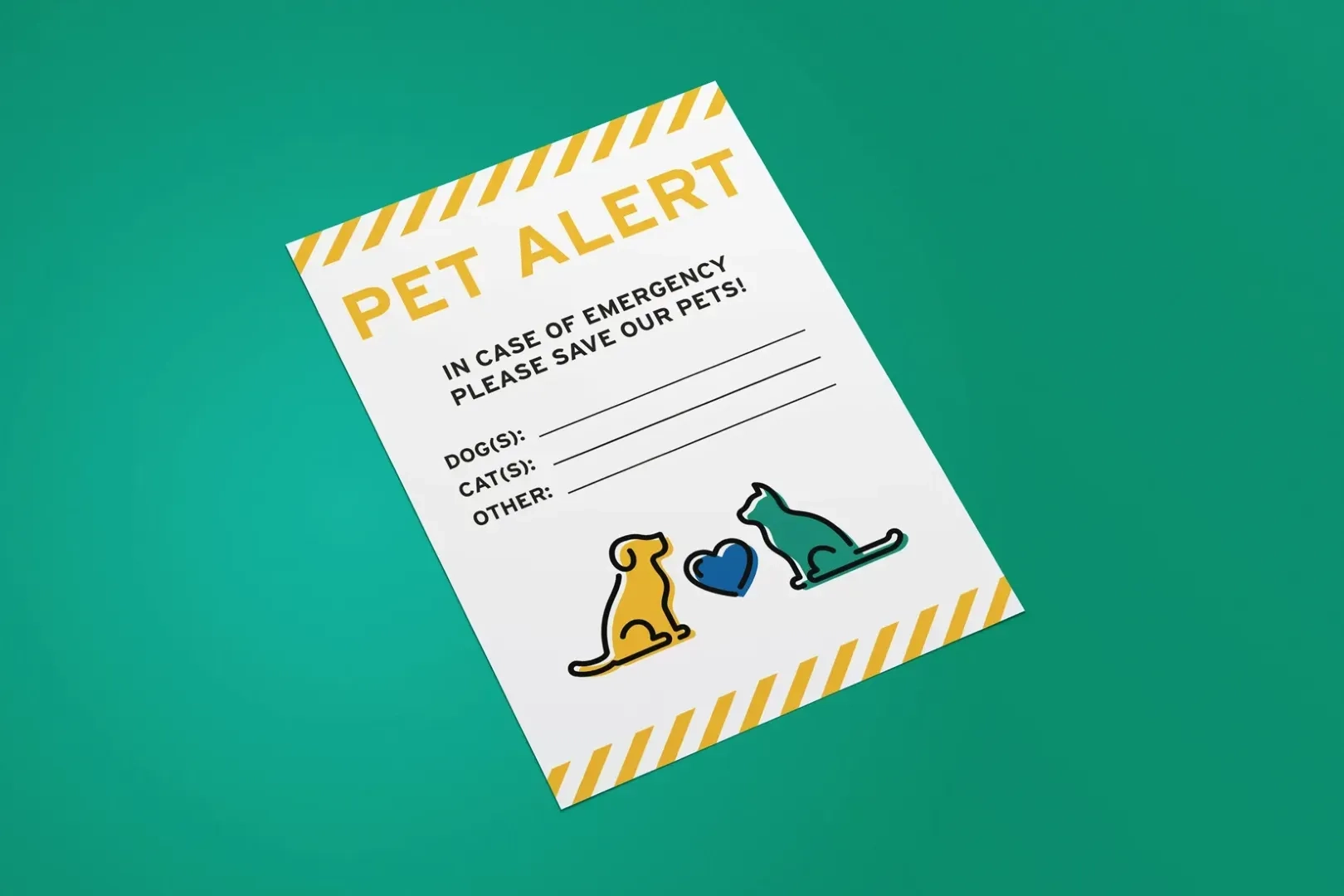 Pet Emergency Window Sign Printable