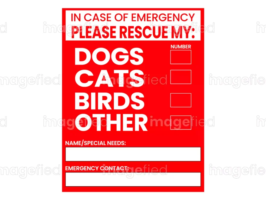 In Case Of Emergency Please Save Our Pets Printable Imagefied