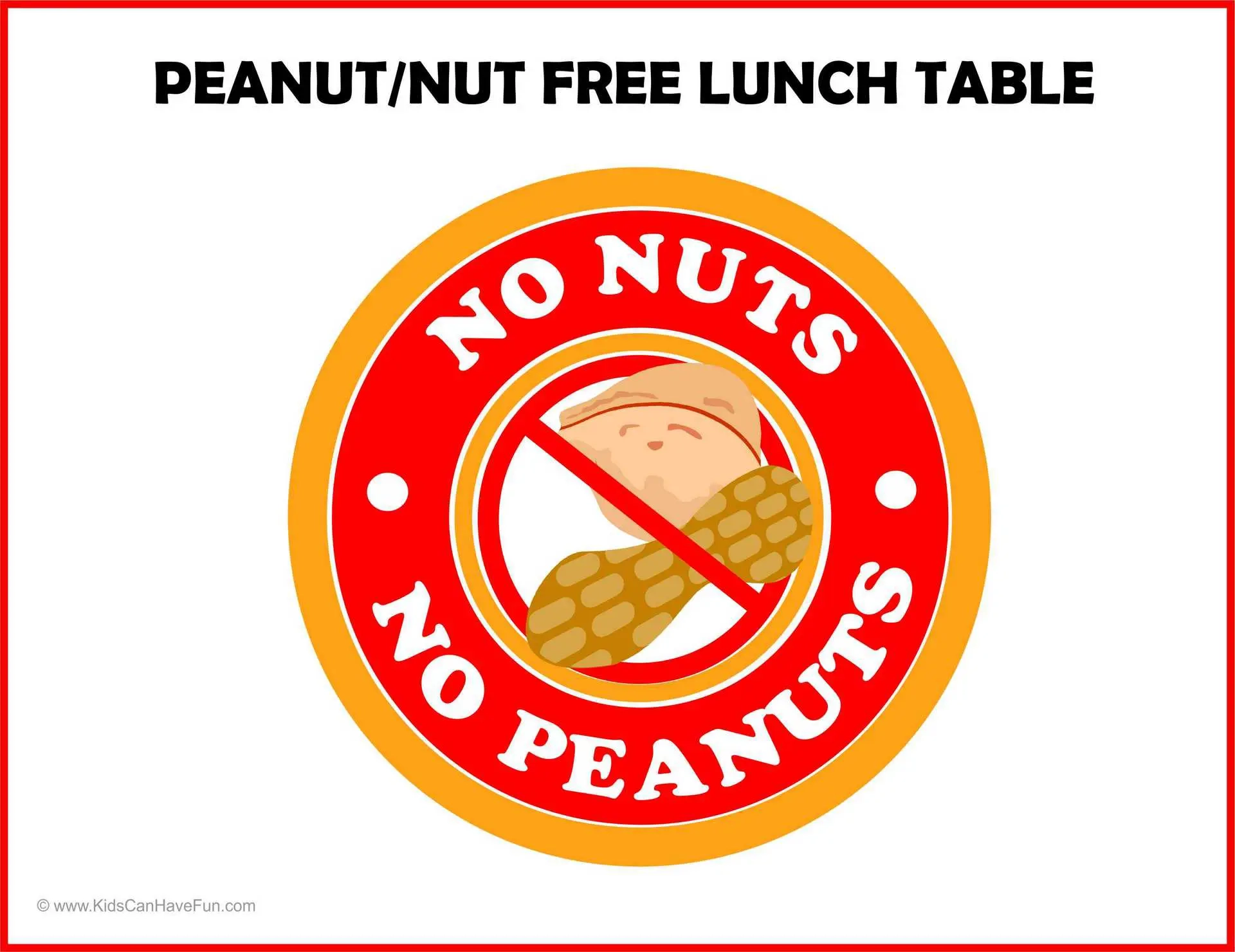 Peanut Nut Free Signs Labels Posters Allergy Worksheets Peanut Nut Free Signs Labels Posters Allergy Worksheets