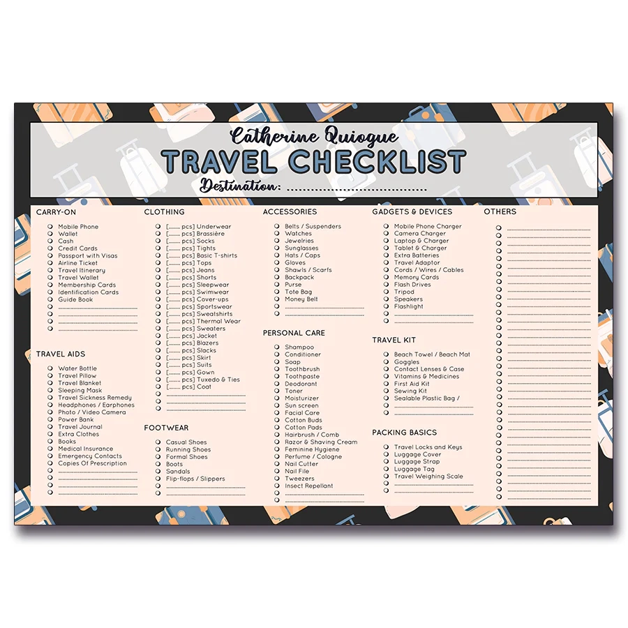 Philippines Printable Packing List Philippines Printable Packing List