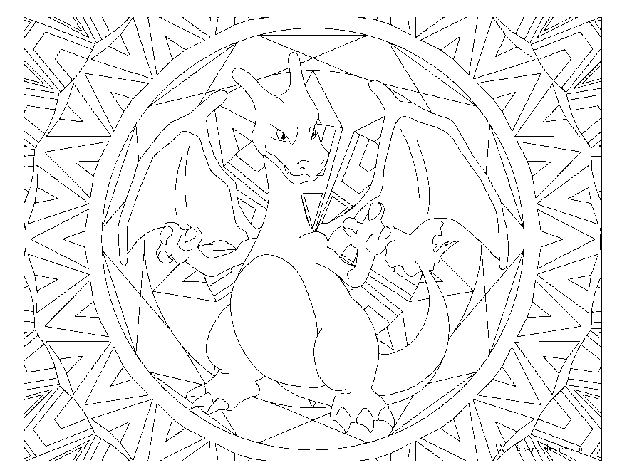 006 Charizard Pokemon Coloring Page Windingpathsart