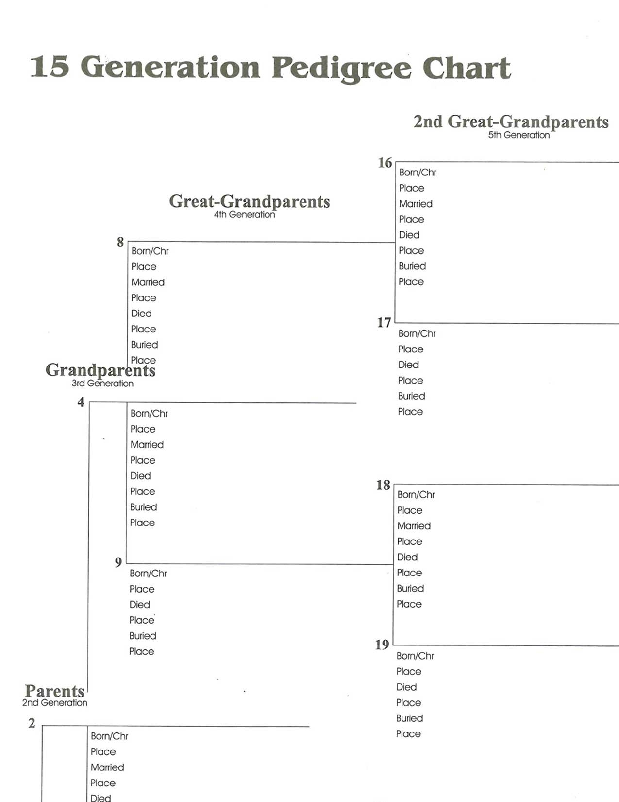 15-Generation Pedigree Chart Printable