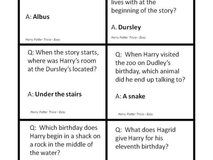180 Printable Trivia Questions For Harry Potter And The Sorcerer s Stone HubPages