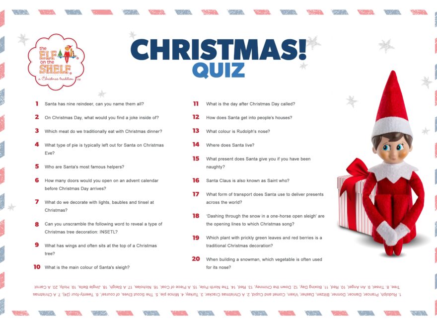 20 Great Christmas Quiz Questions For Kids Elf On The Shelf UK