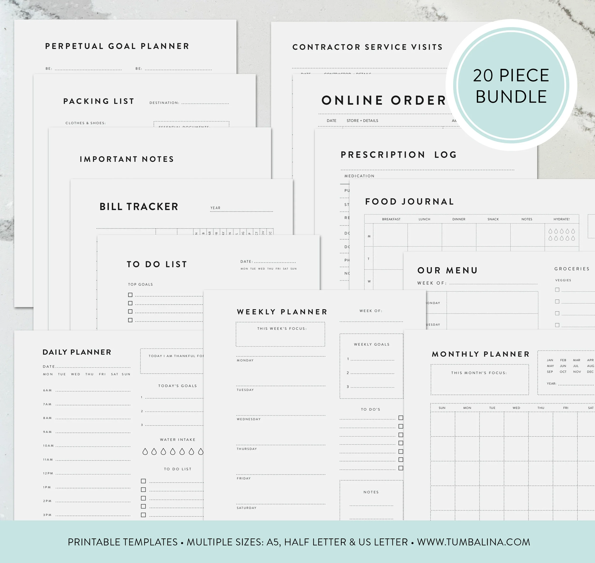 Minimalist Planner Printable Bundle