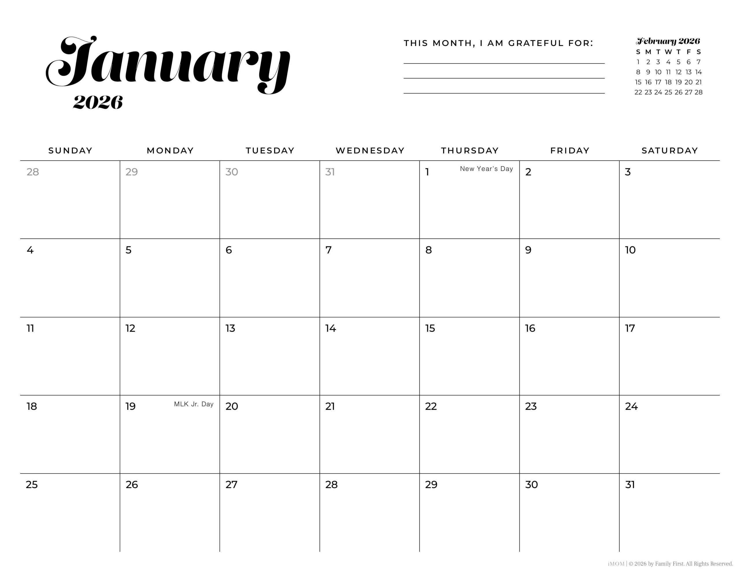 2025 2026 Simple Printable Calendar For Moms IMOM