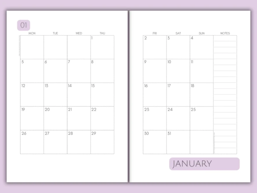2025 2026 Two Page Calendar Monthly Spread Free Printable Printables And Inspirations