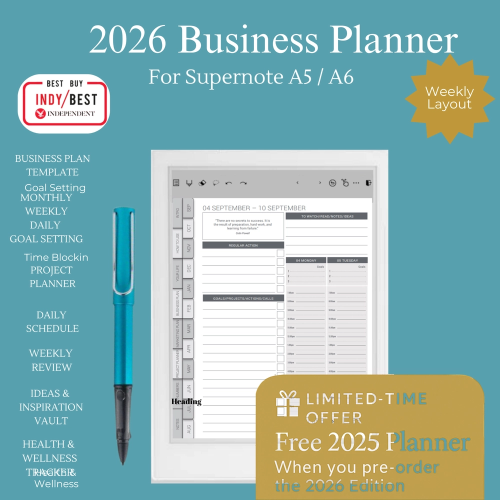 2025 Digital Planner For Supernote MY PA Planner MY PA The Best Business Planner For Entrepreneurs Small Business Owners
