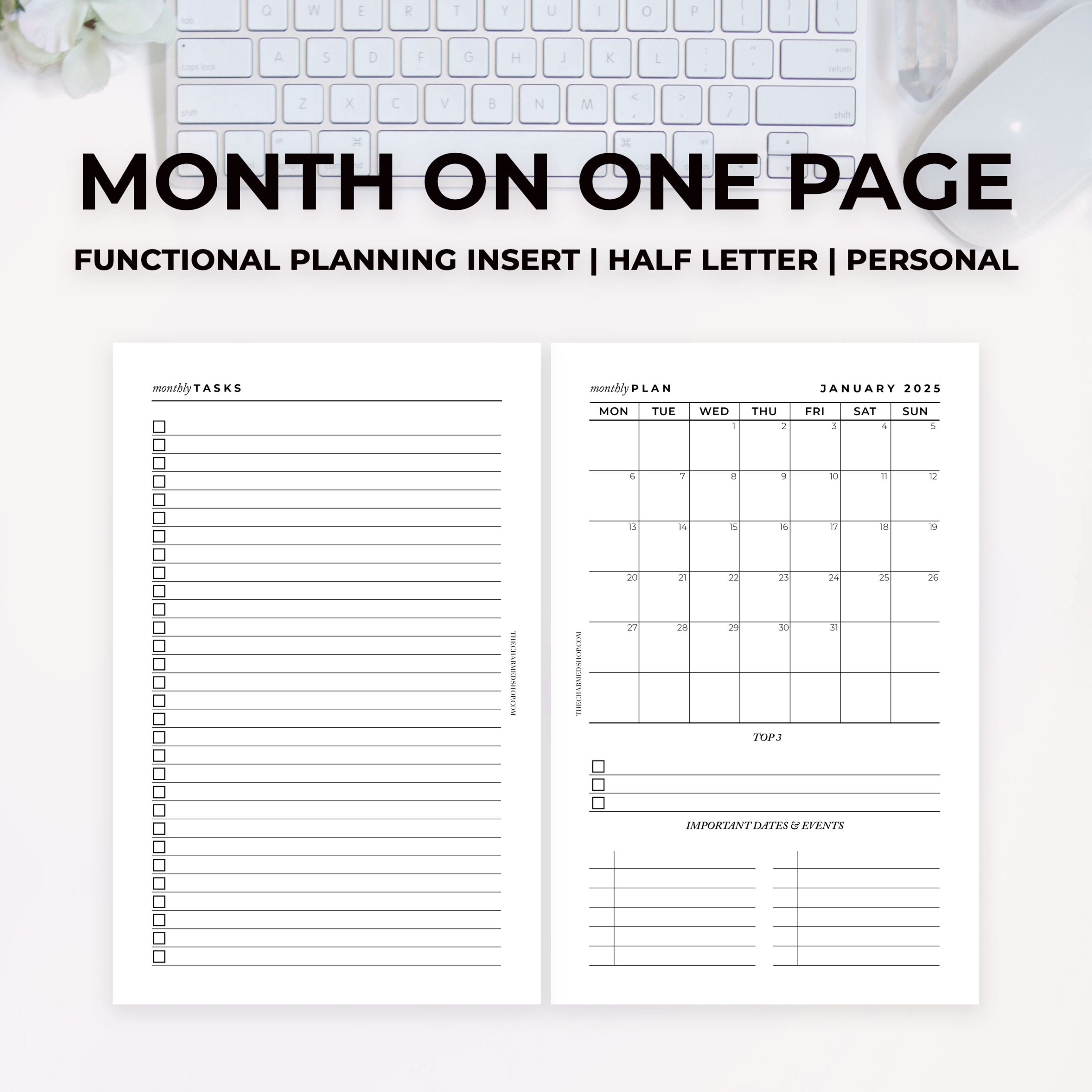 2025 Month On One Page Calendar Printable PDF The Charmed Shop 2025 Month On One Page Calendar Printable PDF The Charmed Shop