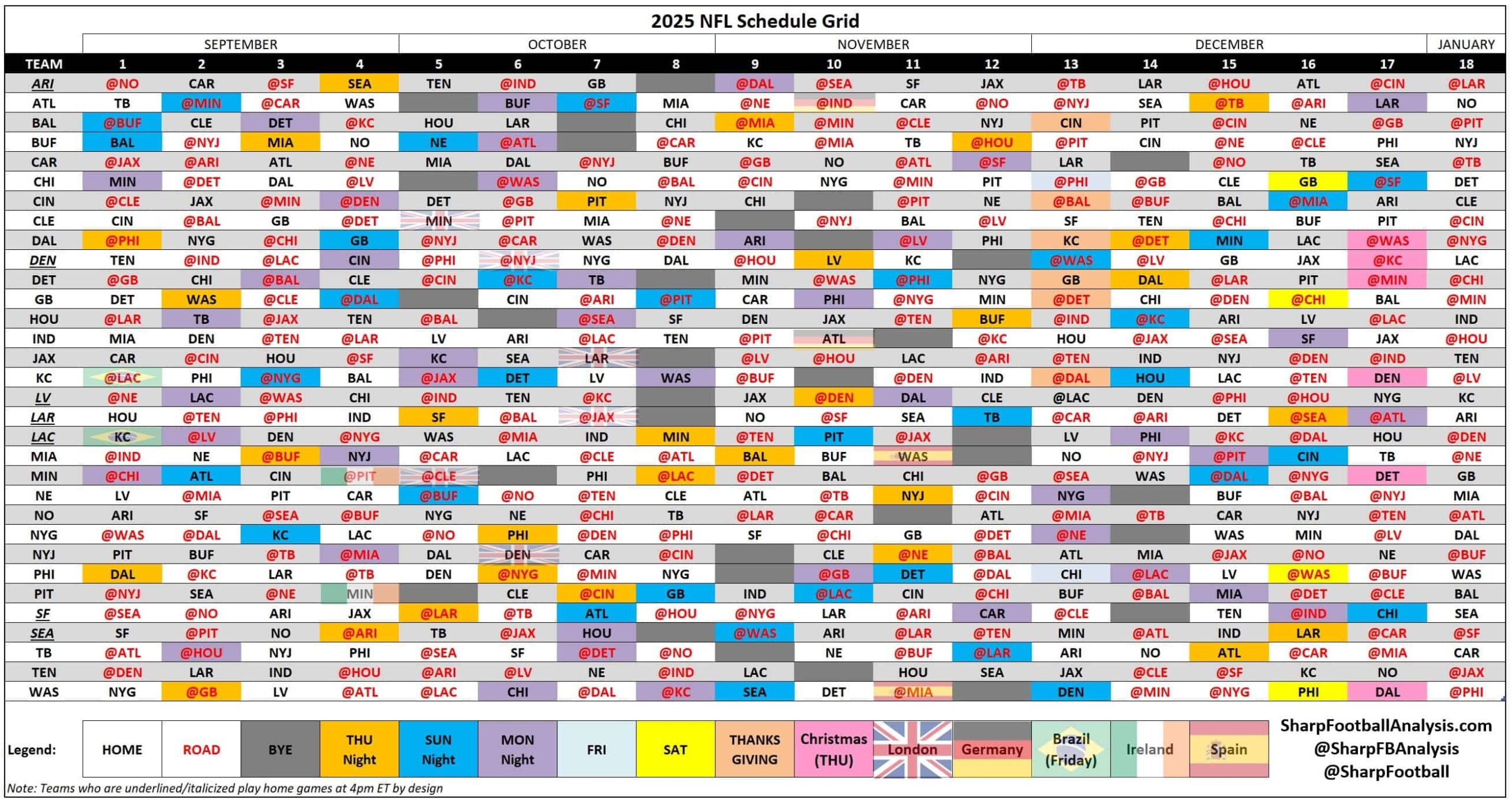 2026 Nfl Season Schedule Printable