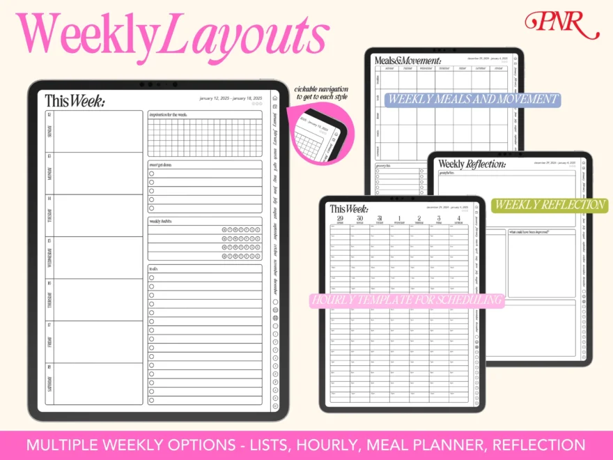 2025 Portrait Life Planner PaperNRoses