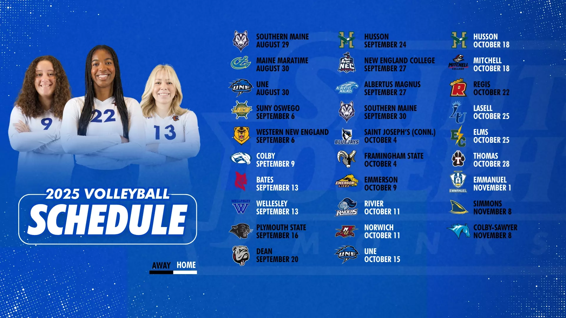 2025 SJC Volleyball Schedule Preview Saint Joseph s College Of Maine