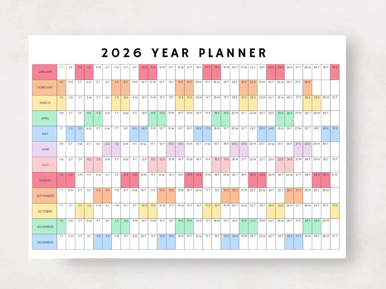 2026 Year Planner Nz Printable