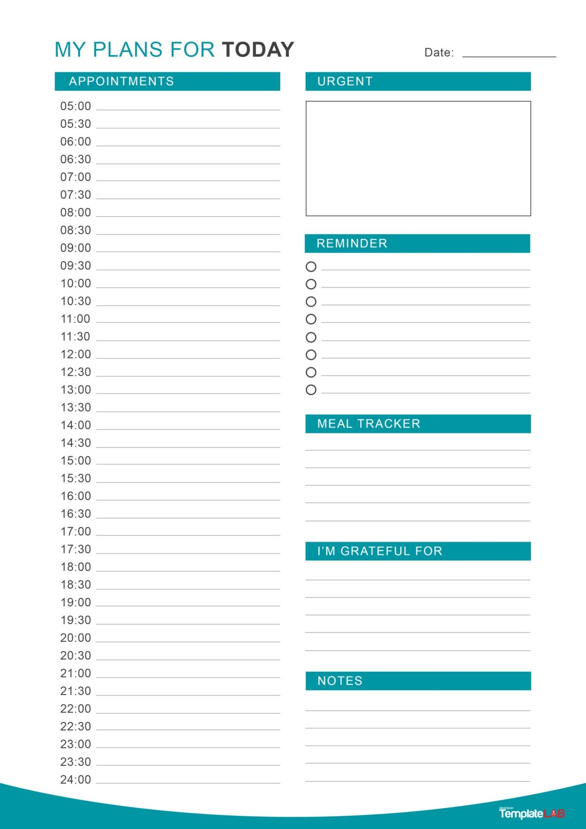 Printable Day Planner Calendar