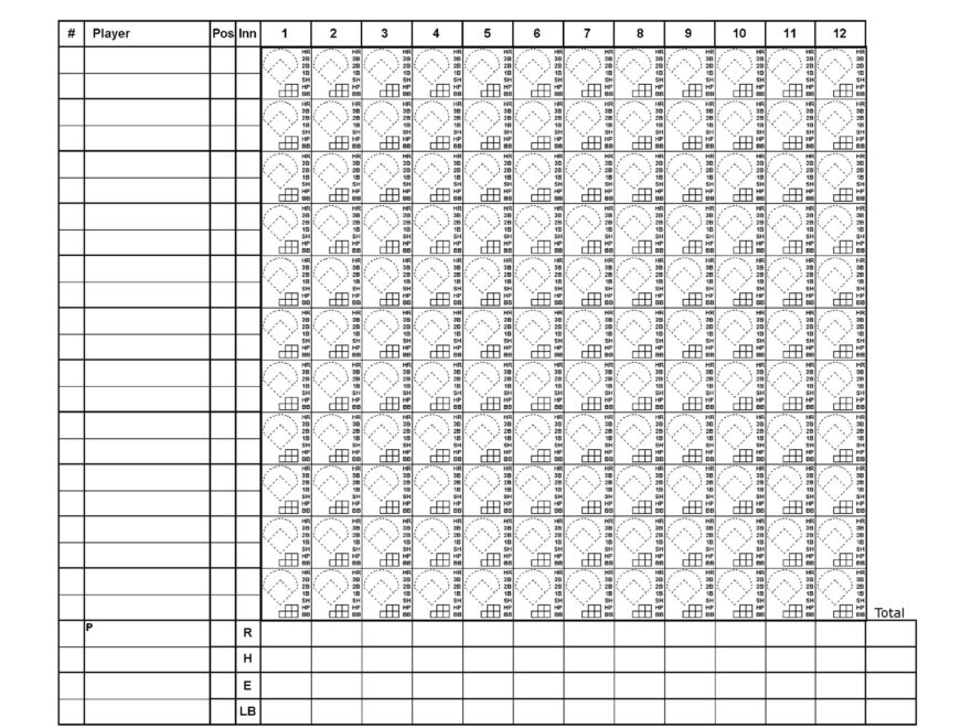 30 Printable Baseball Scoresheet Scorecard Templates TemplateLab