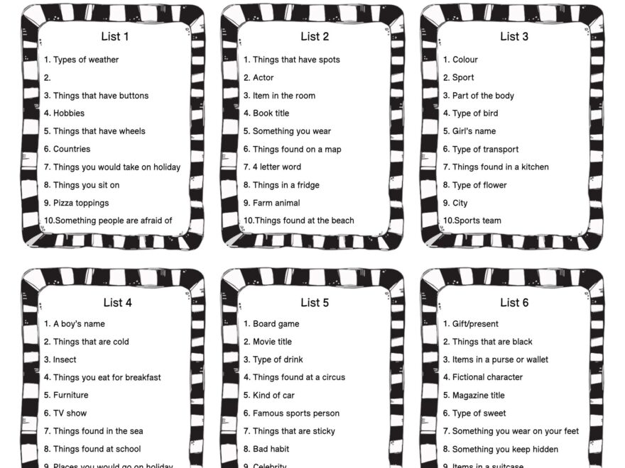 32 Scattergories Ideas Scattergories Scattergories Lists Family Games