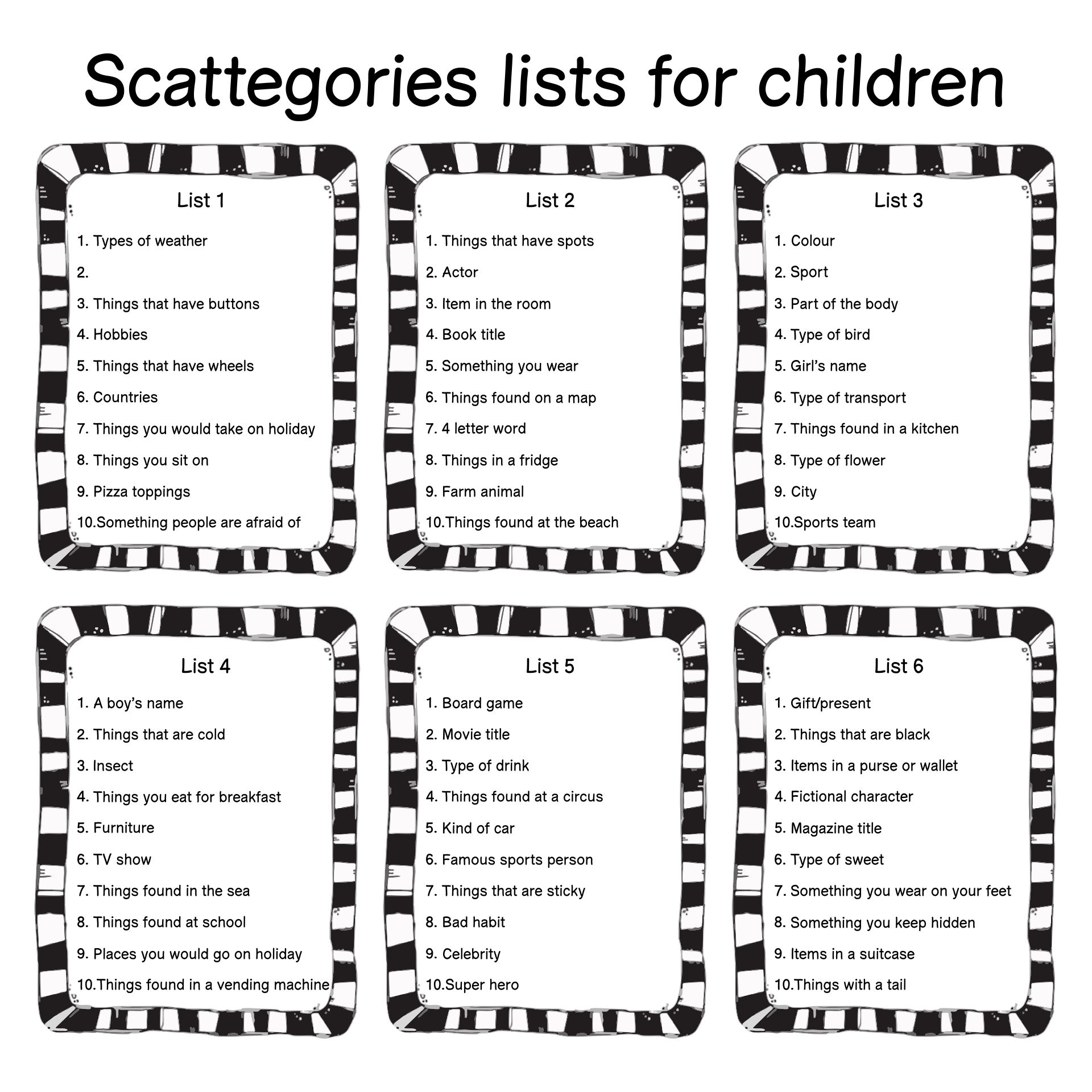 32 Scattergories Ideas Scattergories Scattergories Lists Family Games