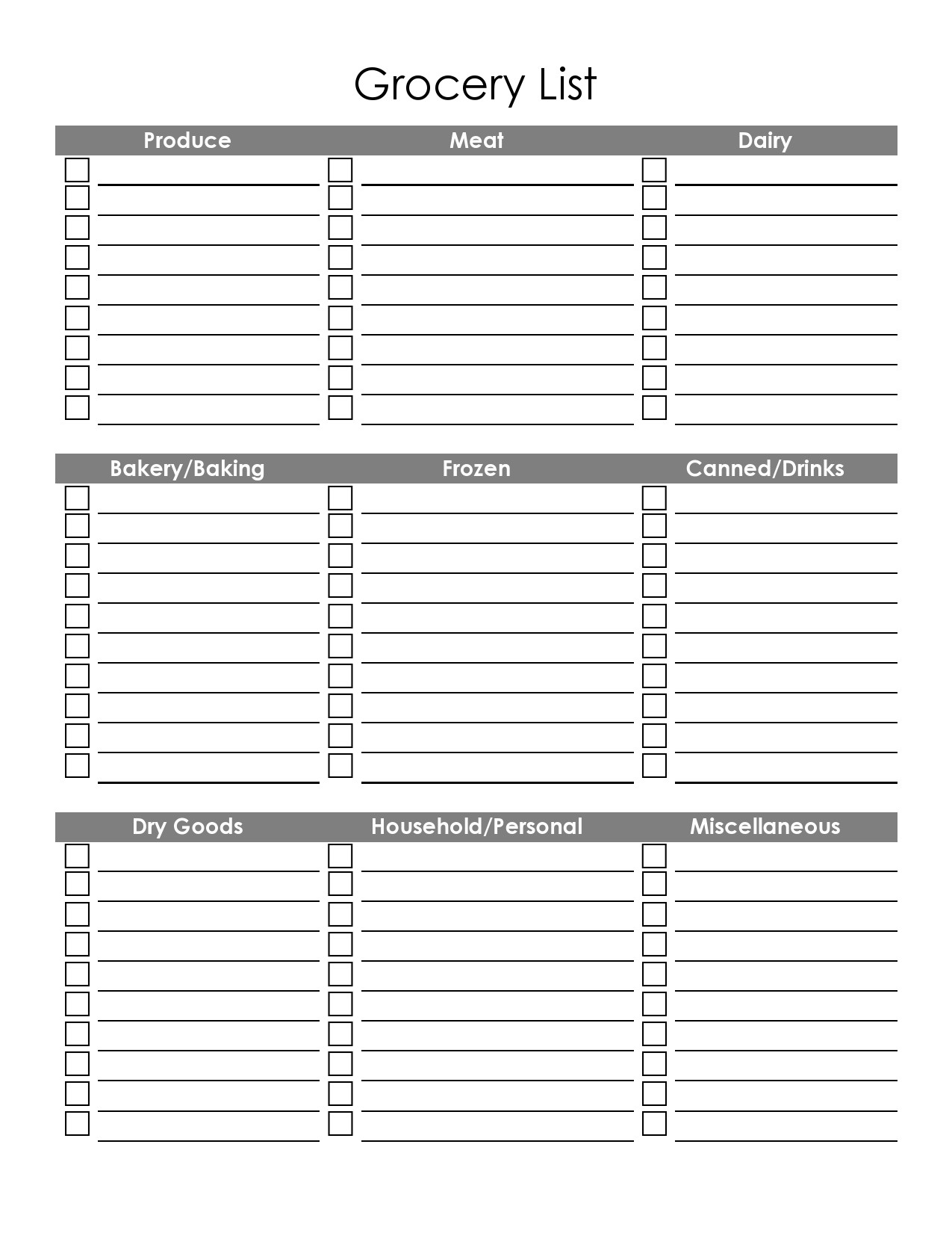 40 Best Master Grocery List Templates Printable TemplateLab 40 Best Master Grocery List Templates Printable TemplateLab