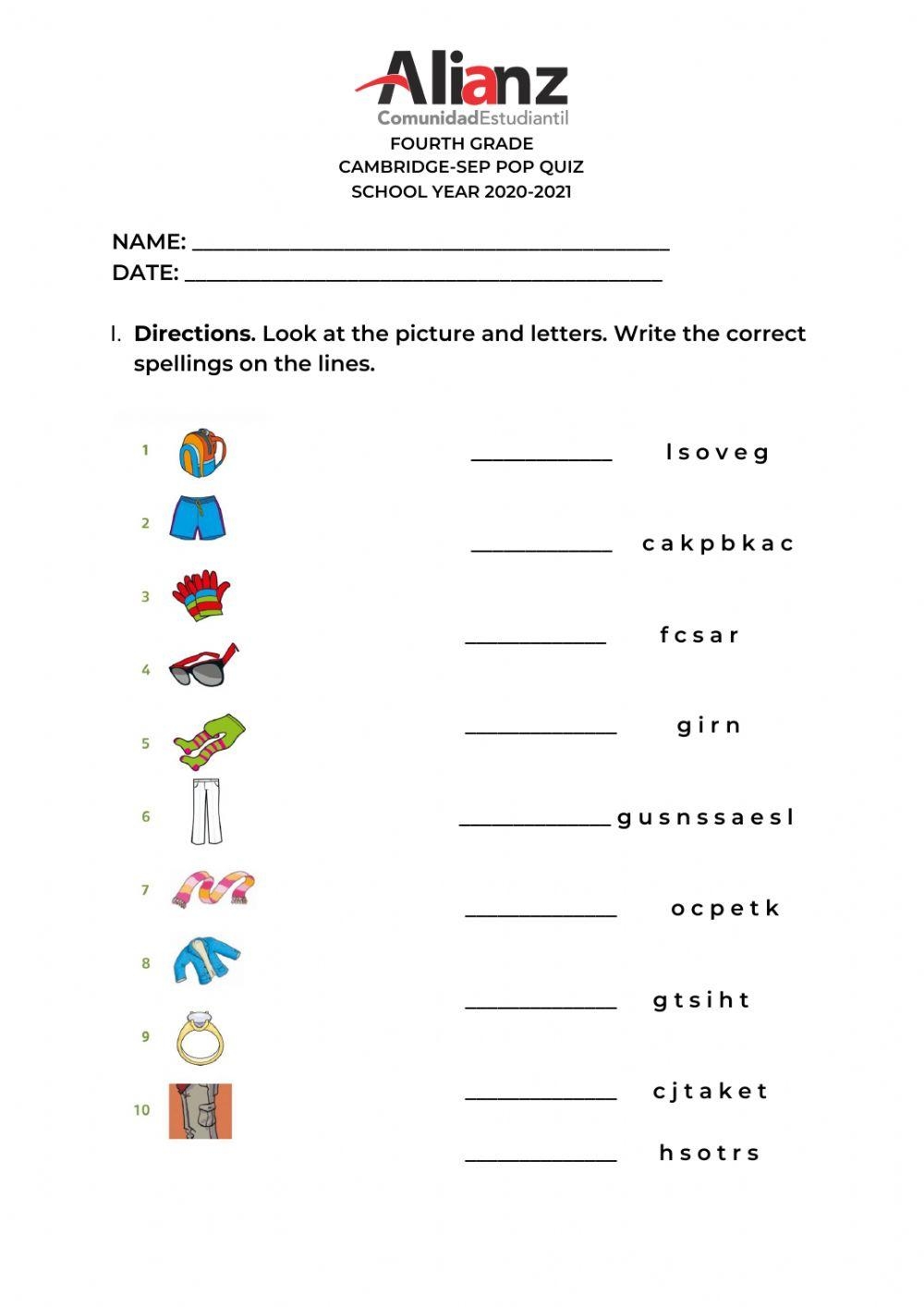 4th Grade Cambr Free Interactive Worksheets 423278
