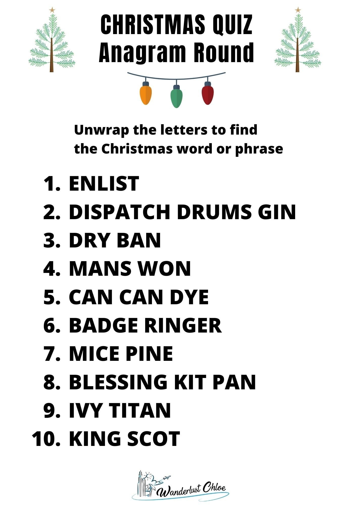 Christmas Printable Picture Quiz With Answers