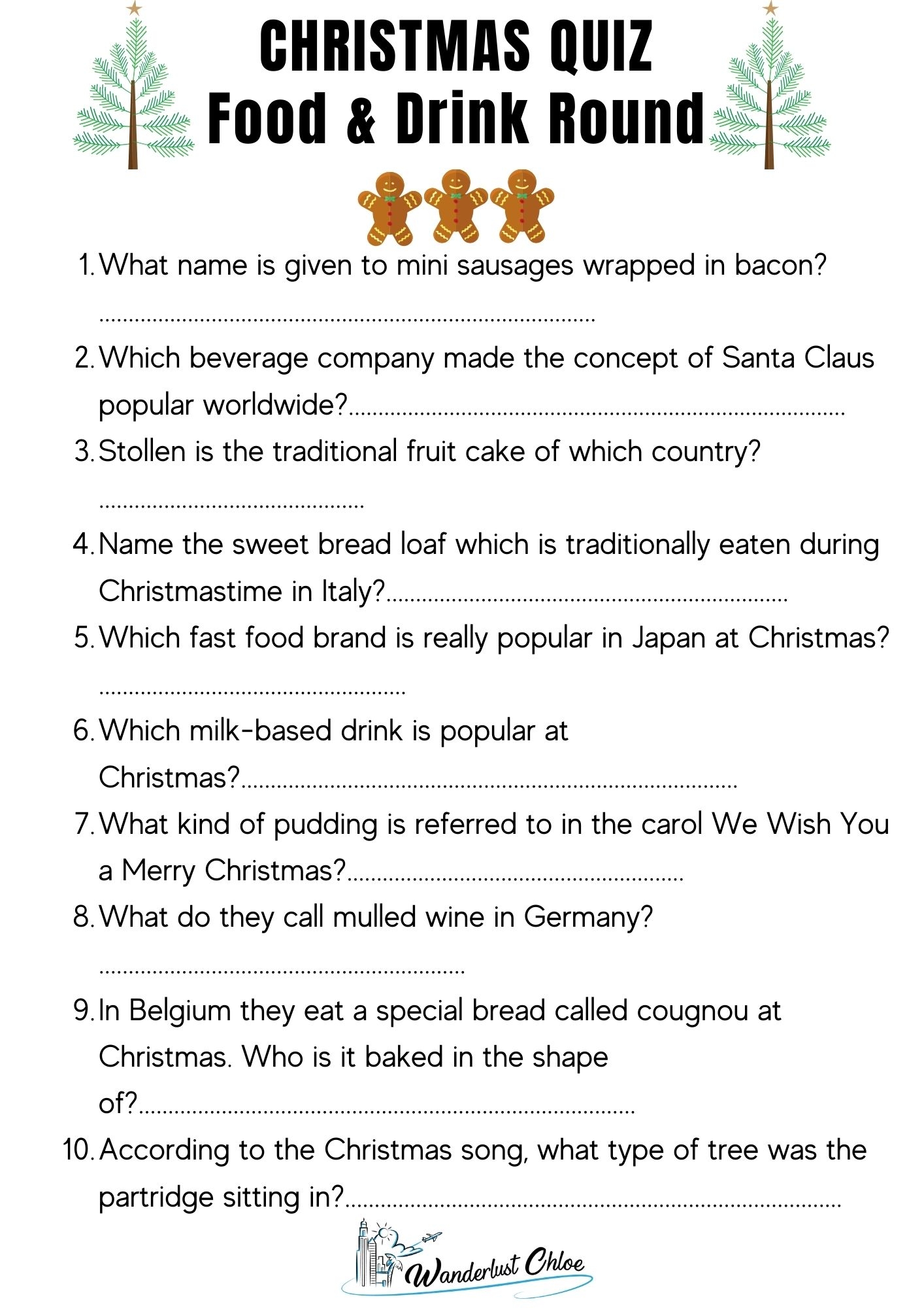 Free Printable Family Christmas Quiz