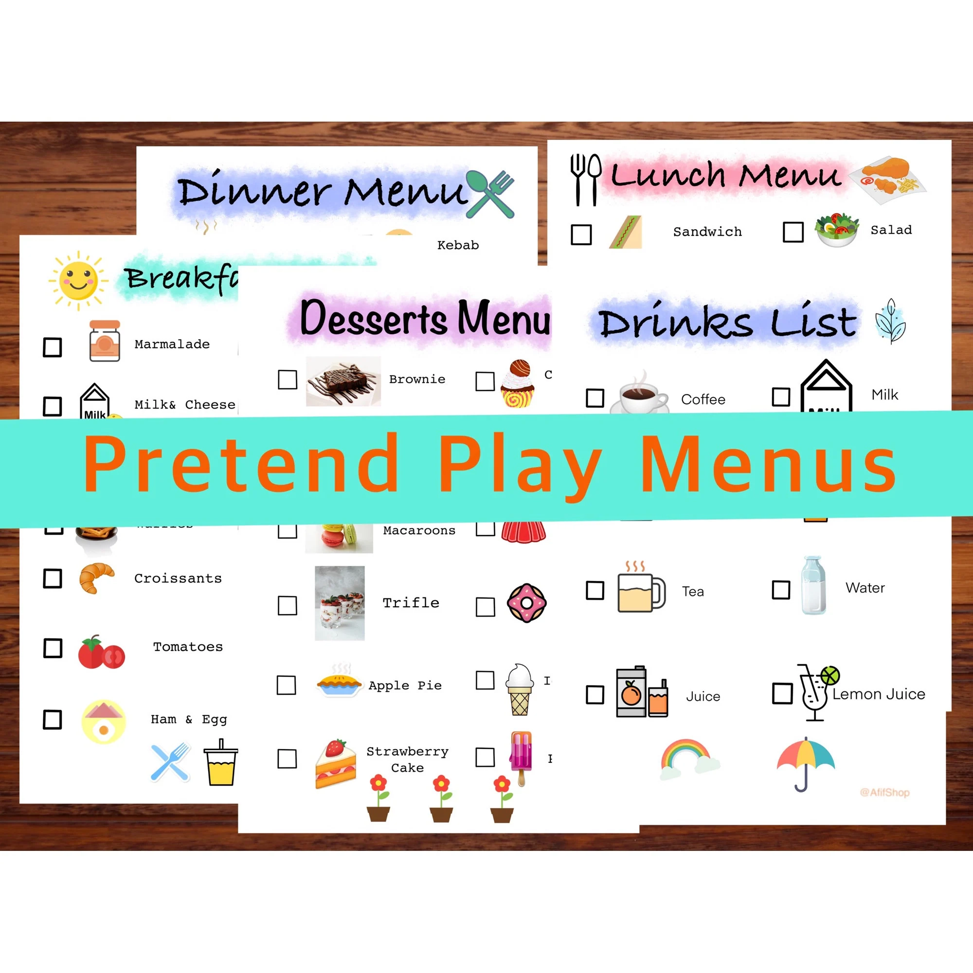 Play Restaurant List Printable