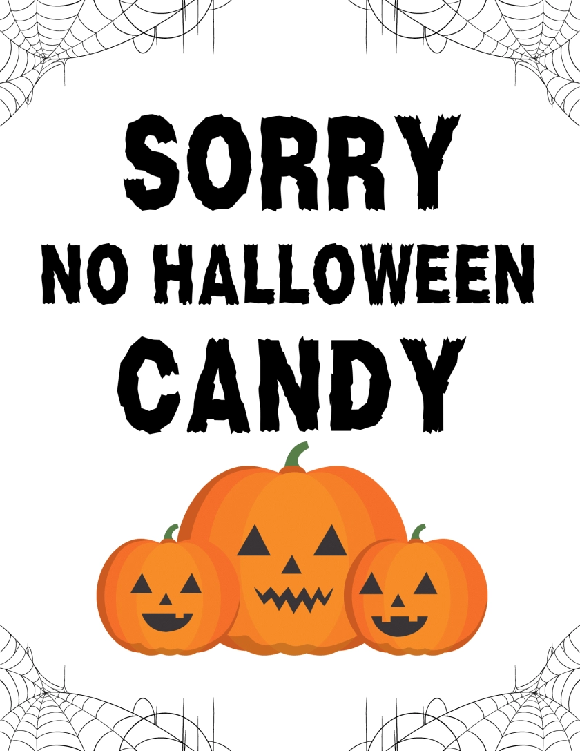 Printable No Halloween Sign Printable No Halloween Sign