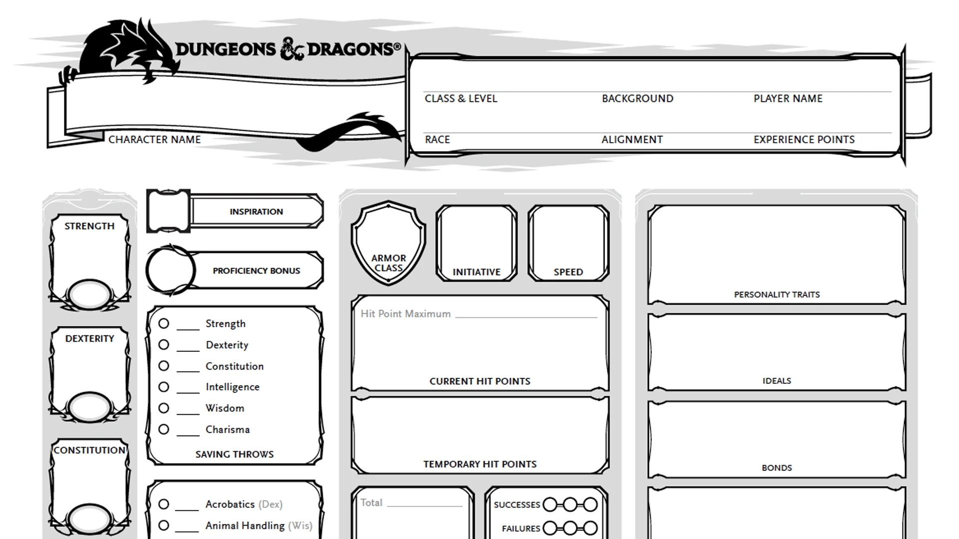 Dnd 5e Character Sheets Printable
