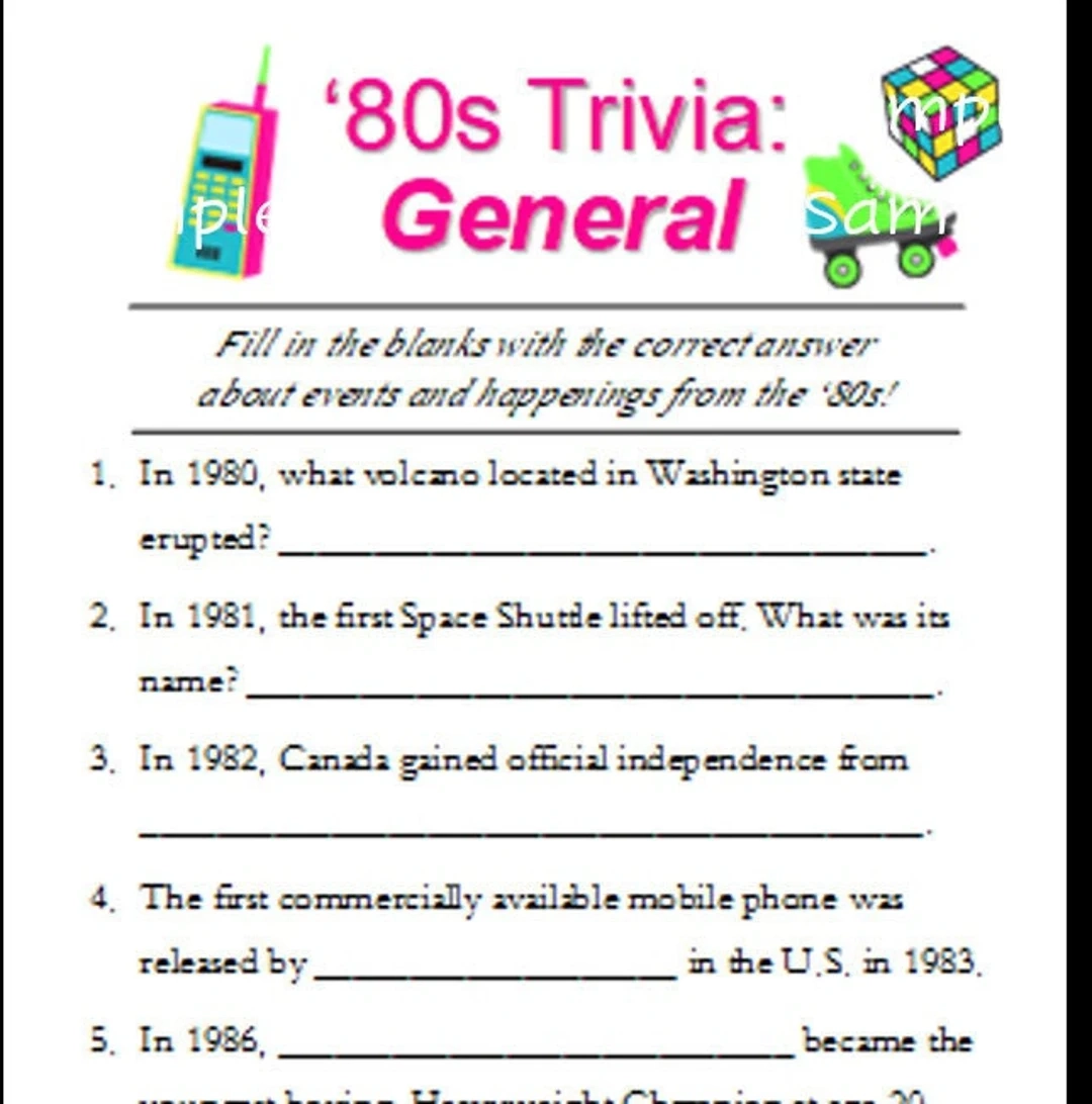 80s Trivia Pack Printable Trivia 1980 s Game Includes Answers Etsy 80s Trivia Pack Printable Trivia 1980 s Game Includes Answers Etsy
