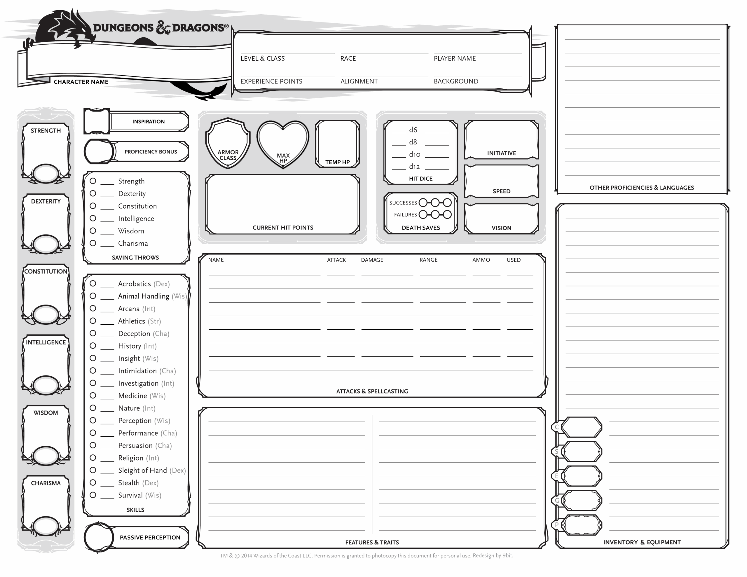 9bit s D D Character Sheet The Blog Of 9bit