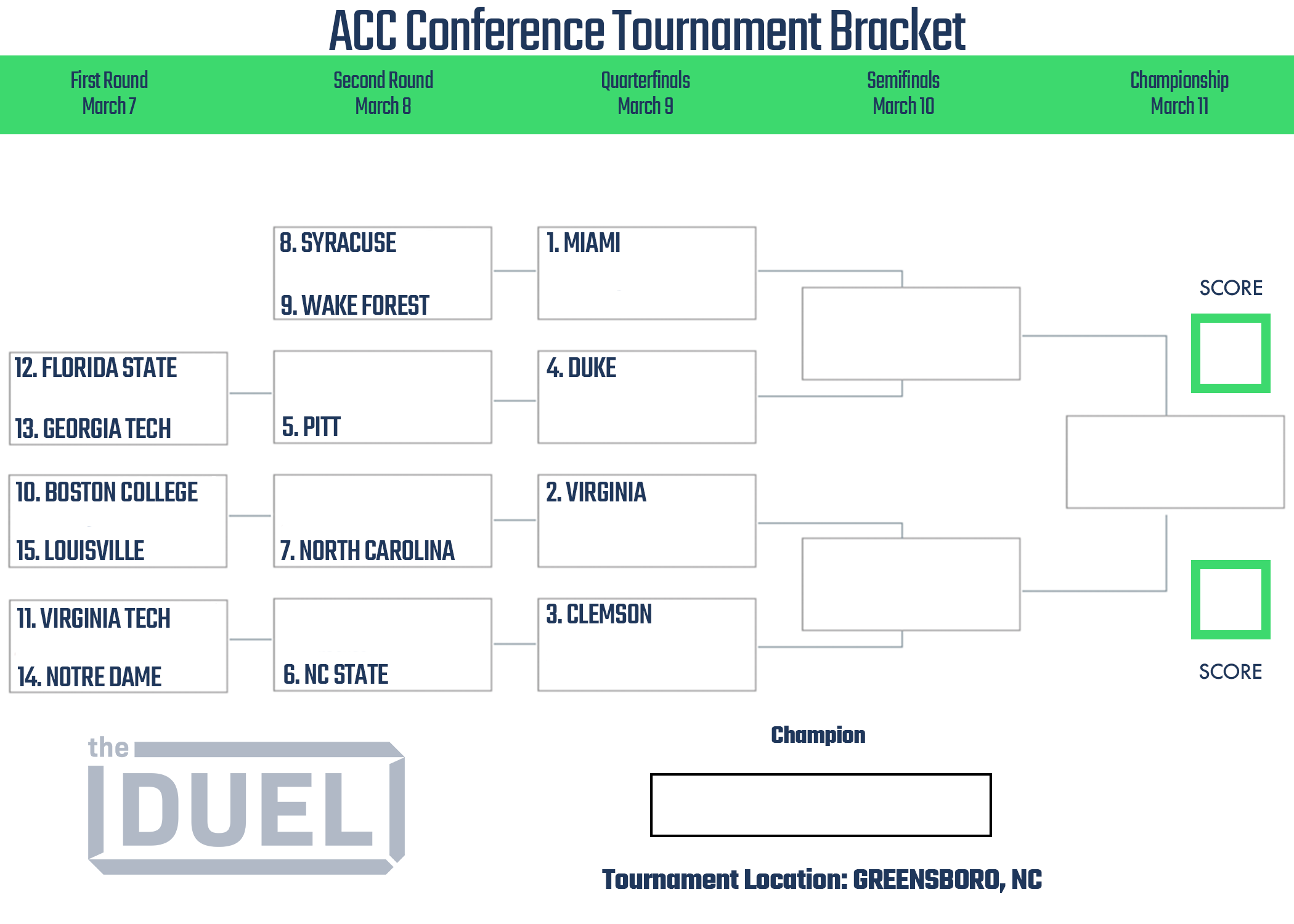 Printable Acc Tournament Schedule