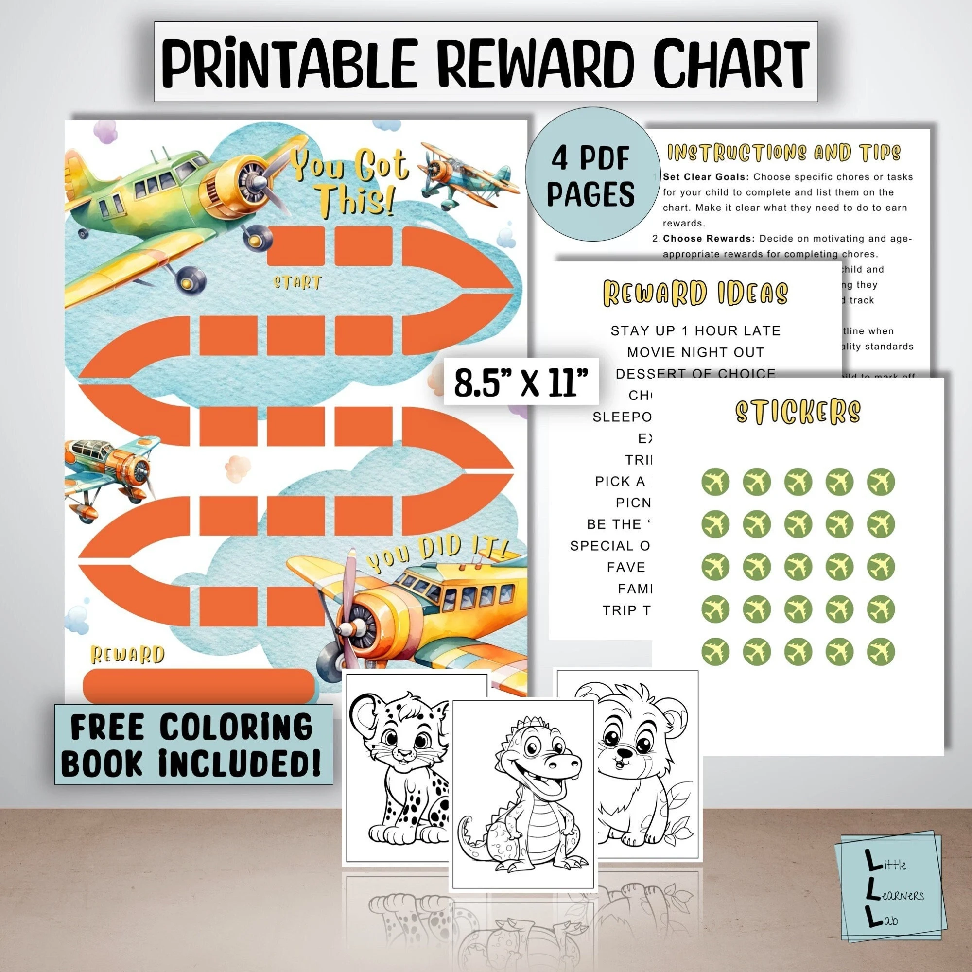 Airplane Reward Chart Printable Aviation Behavior Tracker Kids Daily Chore Chart Kids Routine Chart Sticker Chart Toddler Chore Chart Etsy