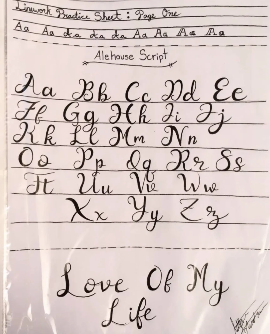 Alehouse Script Calligraphy Practice 2024 G A R Calligraphy