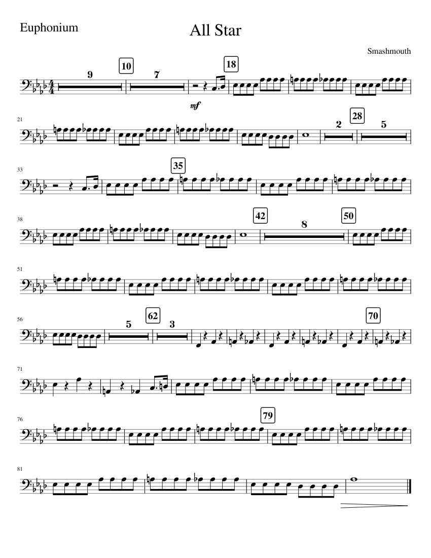 Free Printable Baritone Sheet Music