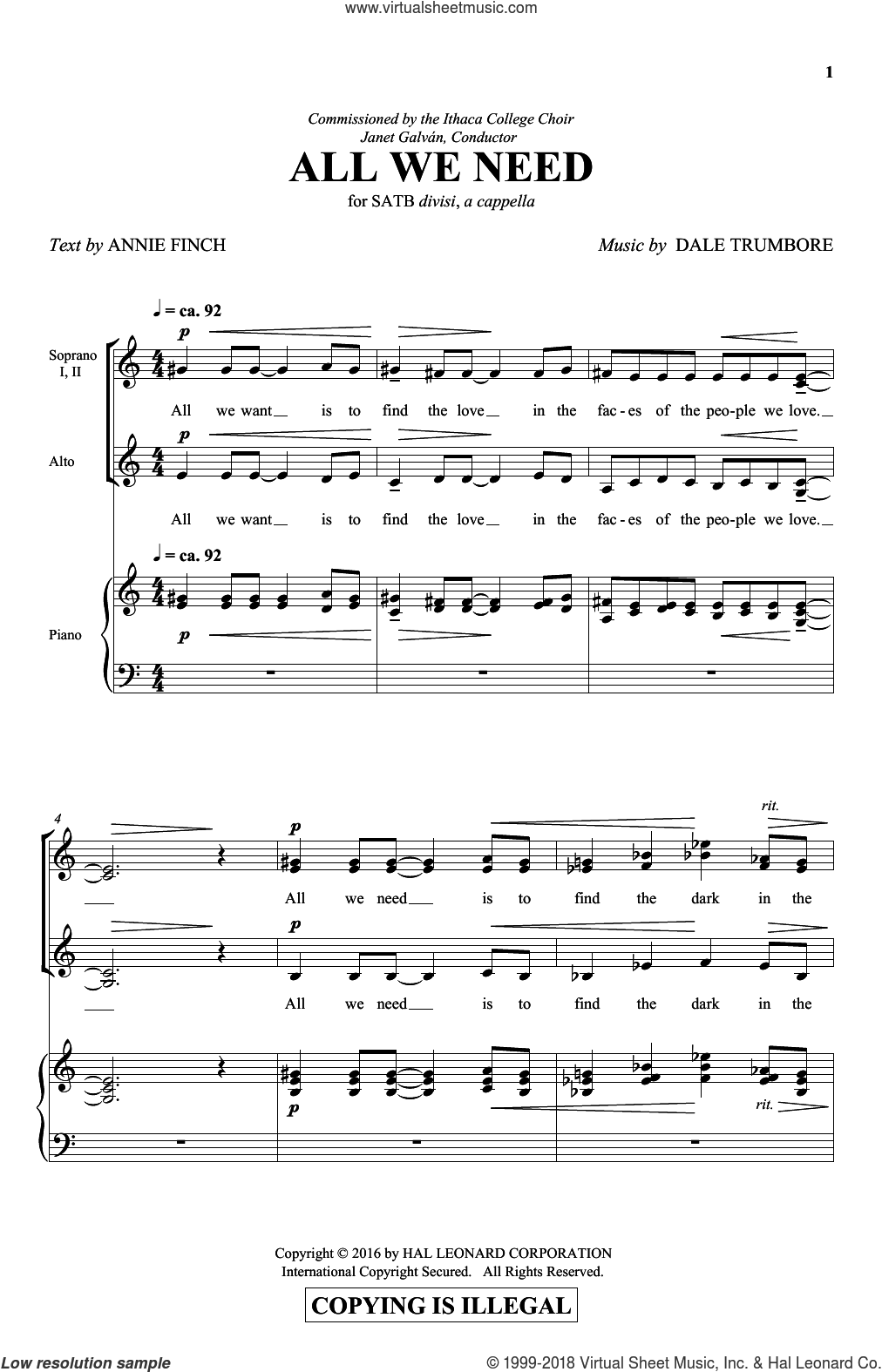 Free Printable Choral Sheet Music