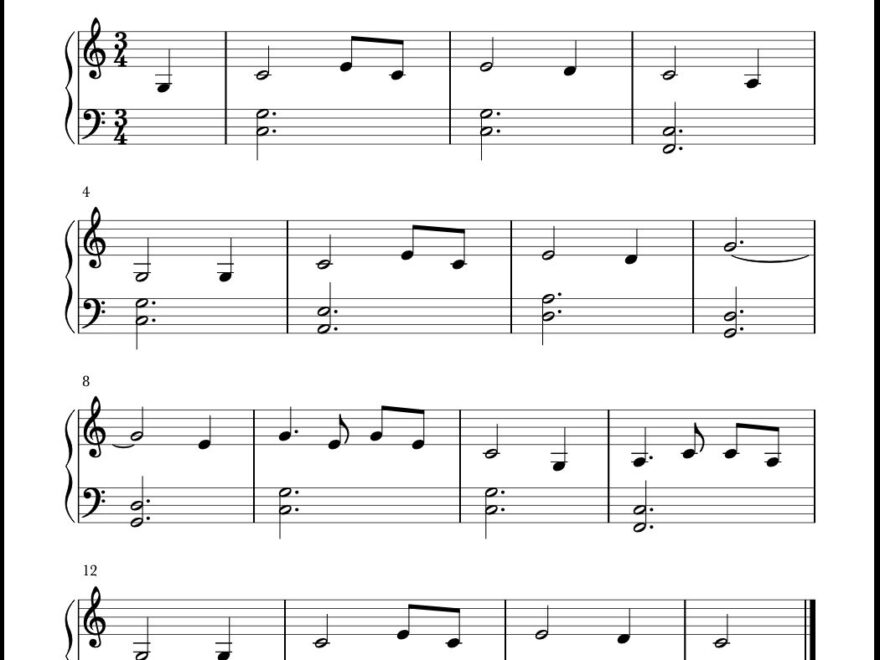 Amazing Grace Free Printable Sheet Music In C Major Vegan Piano Lady