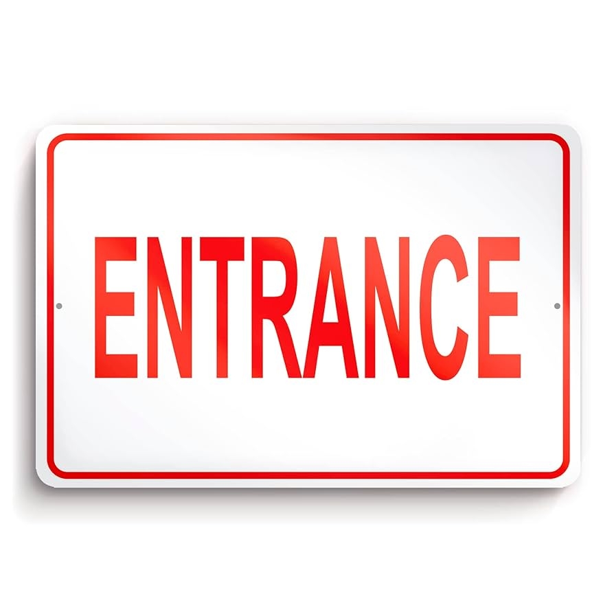 Amazon Entrance Sign 8x12 Aluminum Enter Here Sign Outdoor Indoor Easy To Install Weatherproof Patio Lawn Garden