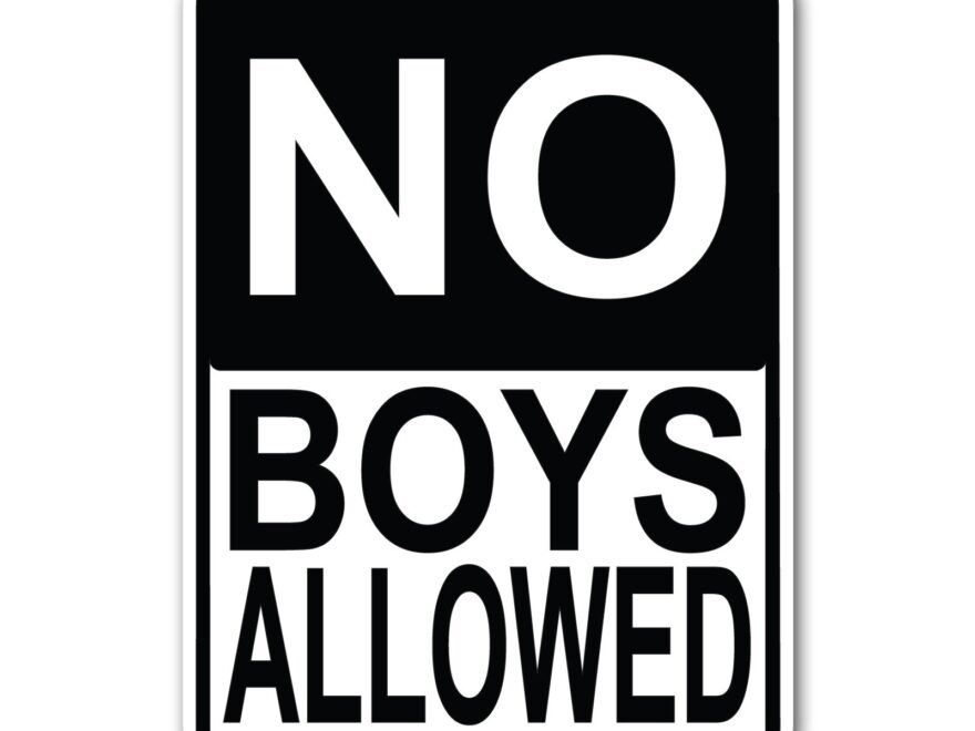Amazon Ninja Pickle Studios No Boys Allowed Black 12 X 9 Inch White Street Sign Made In The USA Adhesive Vinyl On High Grade Aluminum Home Kitchen