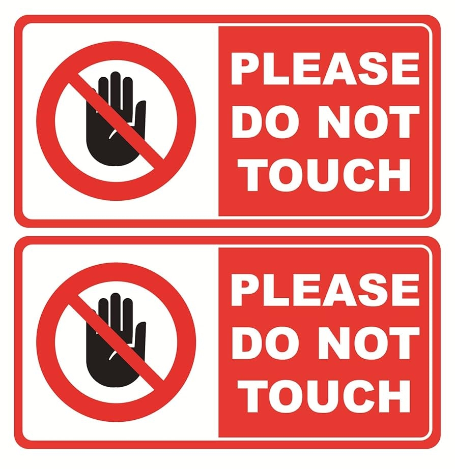 Amazon Please Do Not Touch Sticker 10pcs 2x4 Inch Do Not Touch Sticker Waterproof Warning Sign Office Products
