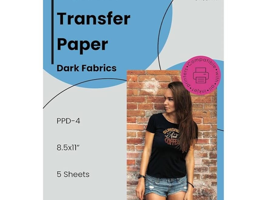 Amazon PPD 5 Sheets 8 5x11 Inkjet Iron on Heat Transfer Paper For Black Dark Fabric And T Shirts Premium PPD 4 5
