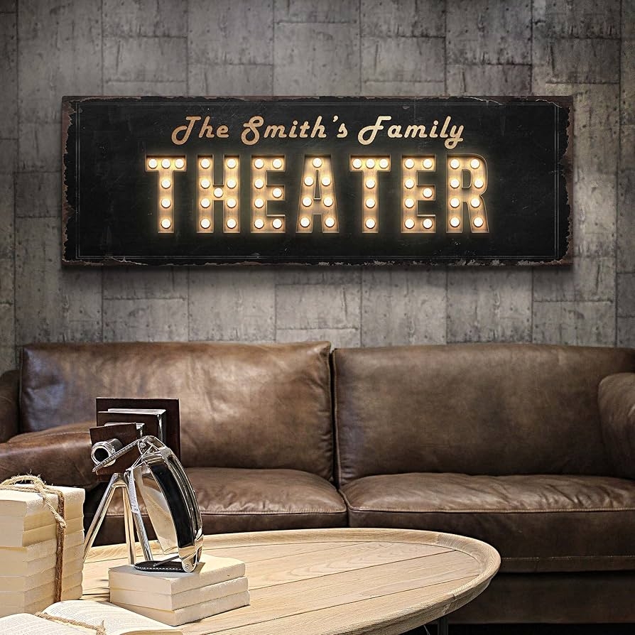 Amazon Tailored Canvases Theater Wall Decor Personalized Movie Cinema Art Print Canvas For Studio Room Accessories Home Media Room Entertainment Hall Living Room Lounge Area Theater In Rustic Design Posters