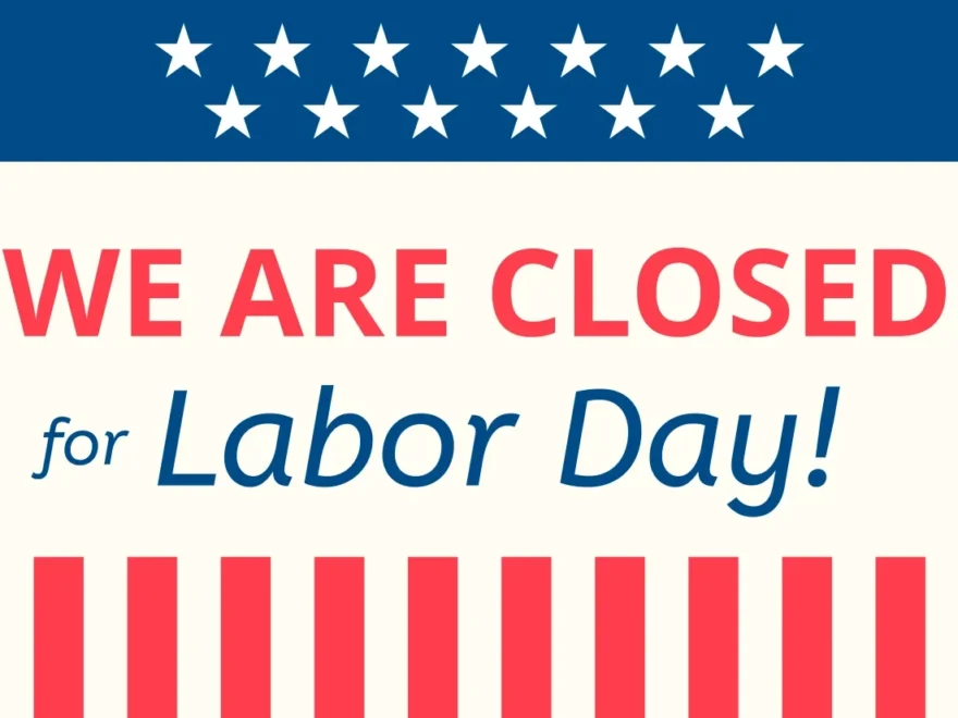 American Flag Themed Closed For Labor Day Sign Template Square Signs