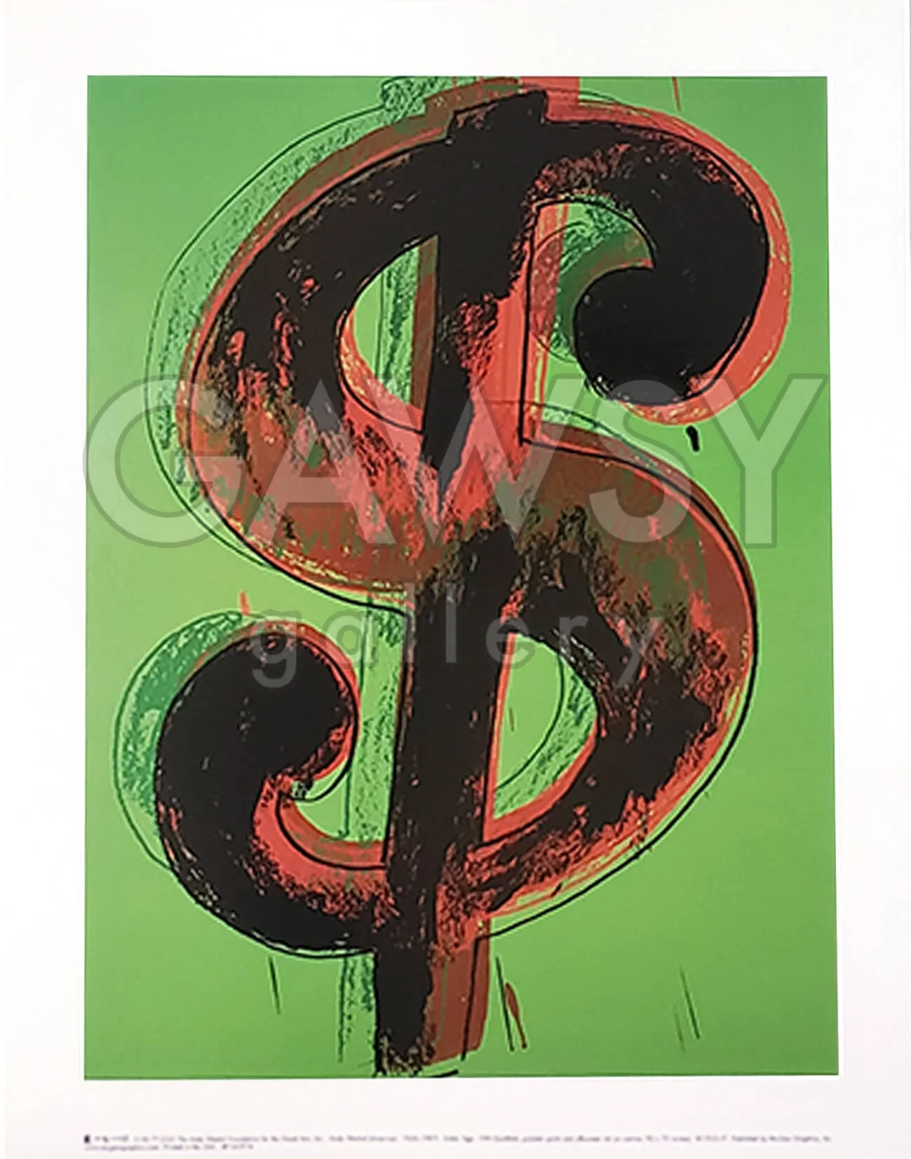 Andy Warhol Dollar Sign Green 11x14 POP Art Print GawsyGallery