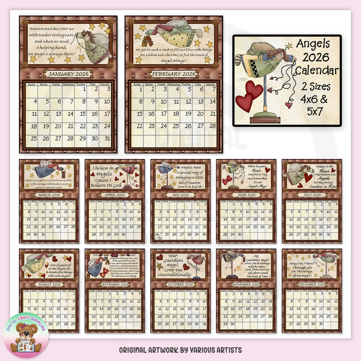 Angels 2026 Calendar DCS Exclusive Digital Craft Supplies Angels 2026 Calendar DCS Exclusive Digital Craft Supplies