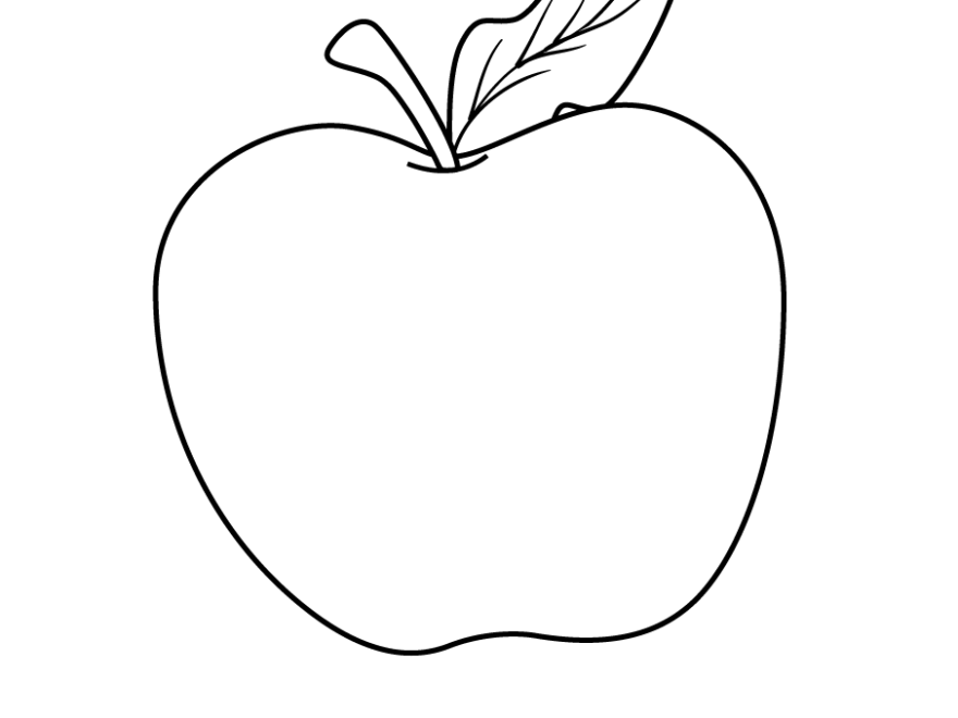 Apple Coloring Page Super Simple