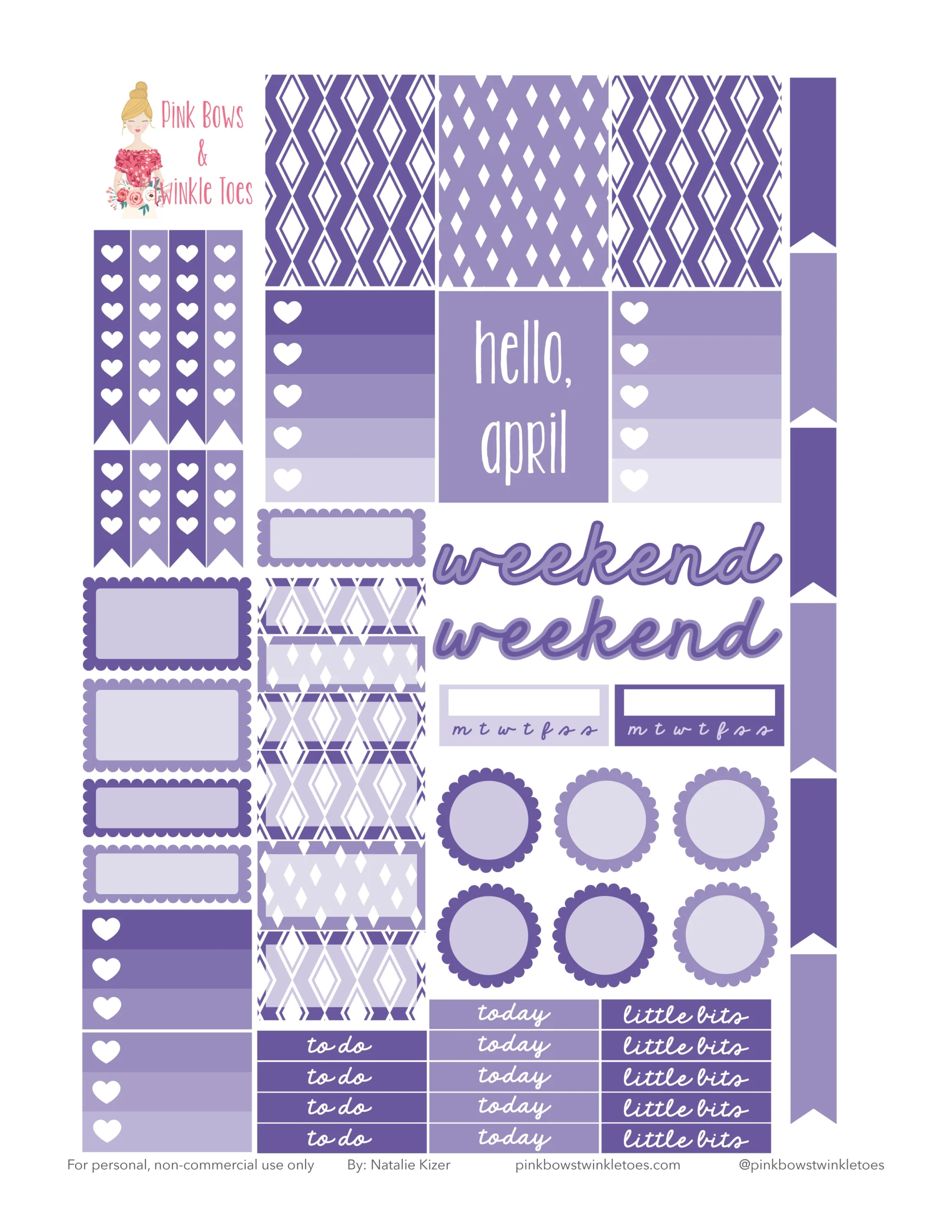 April Printable Planner Stickers