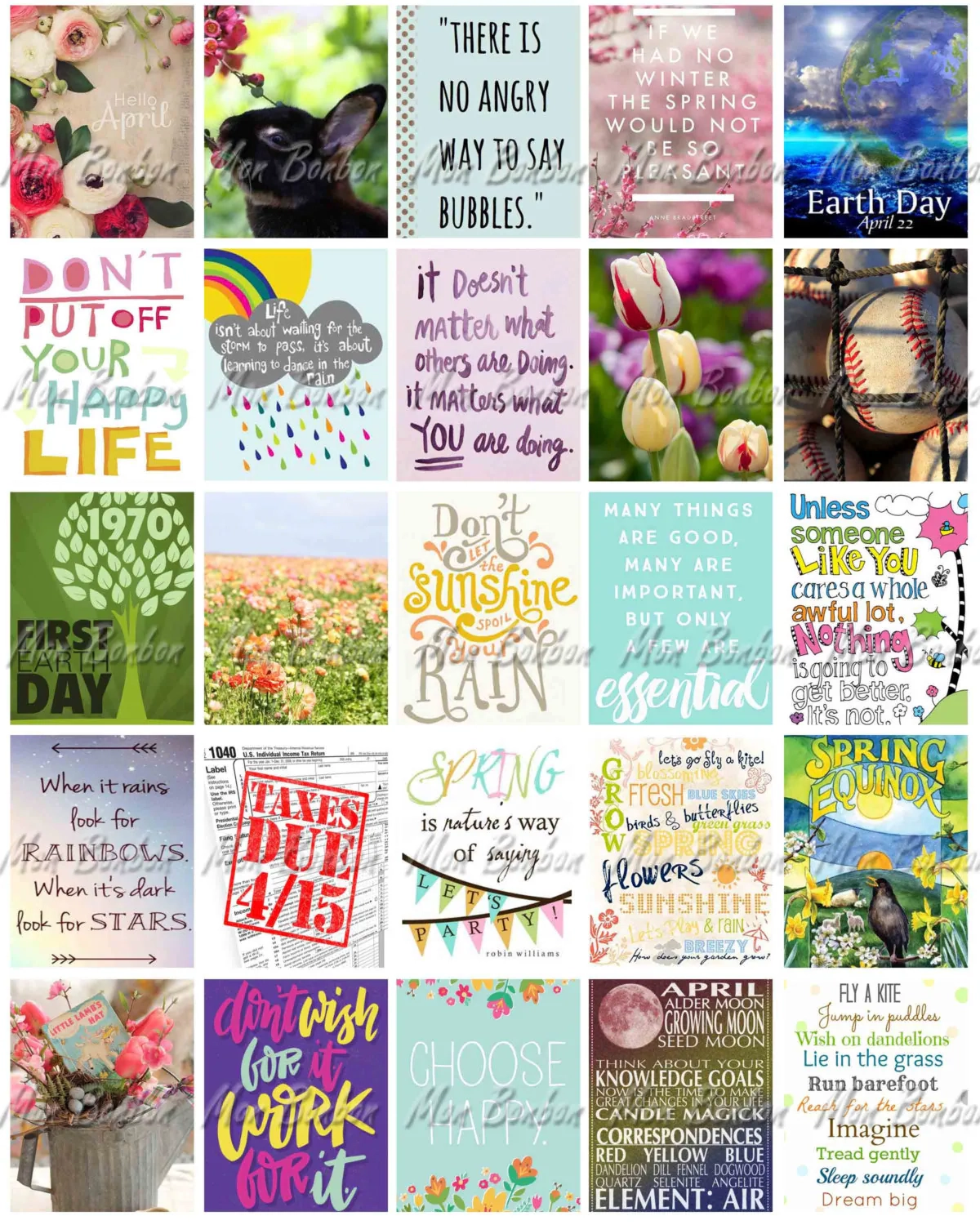 April Monthly Planner Printable Sticker Sheet Spring Printable DIY Print At Home Fits Erin Condren Life Planner Instant Download Etsy